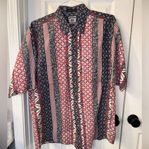 Vintage Lee short sleeve Red, White, and Blue Men's Large button up shirt